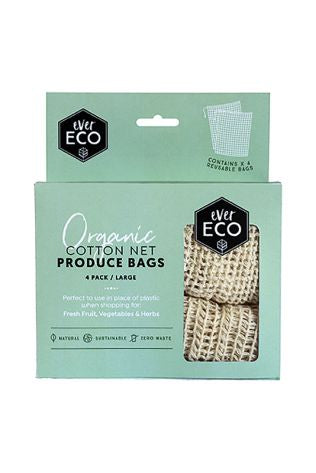 ORGANIC COTTON NET PRODUCE BAGS 4 PACK